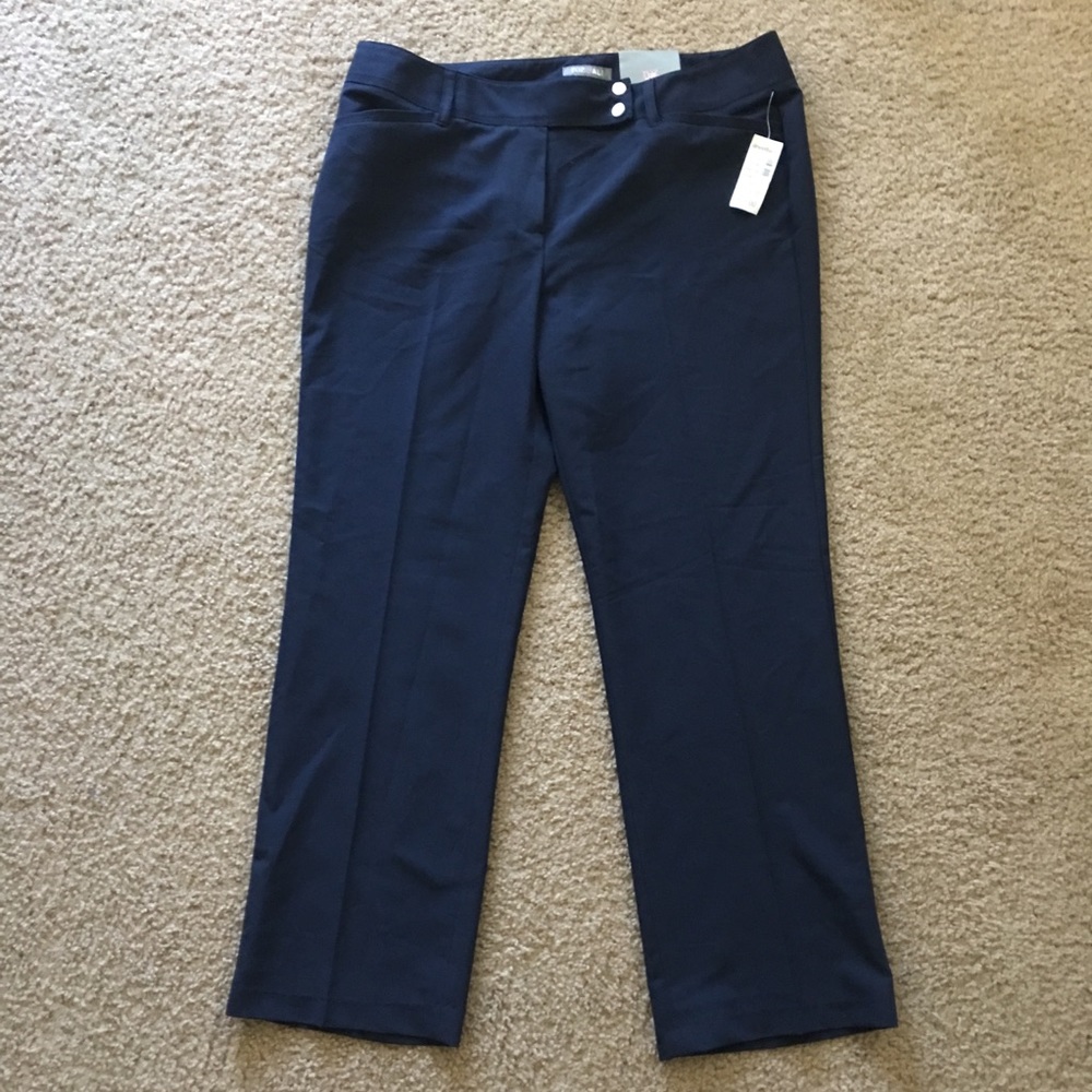 Roz & Ali Navy Blue Dress Pants Size 14 Petite